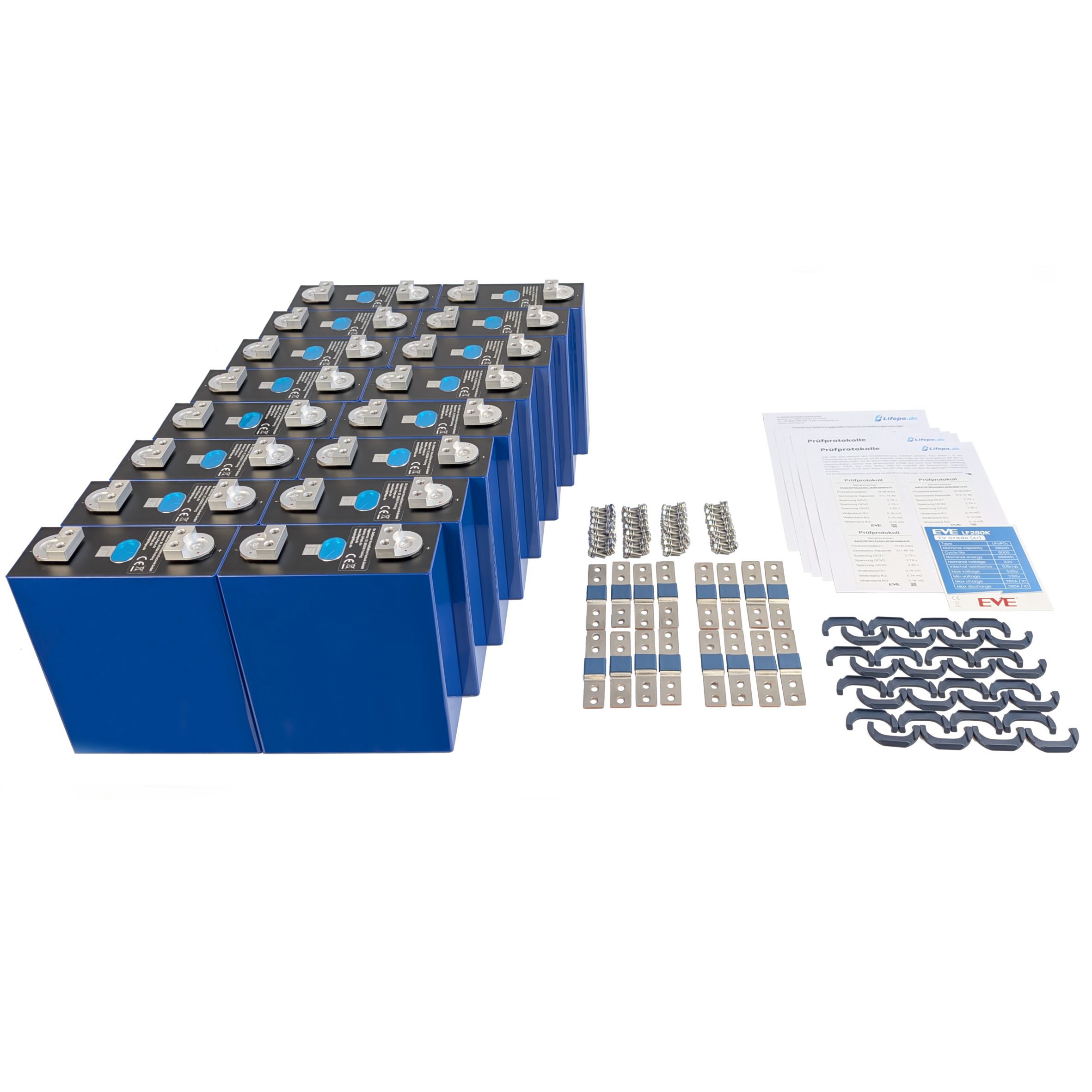 0%MwSt 24V 16kWh/624Ah zweireihig - Premium Lifepo4 Batterie