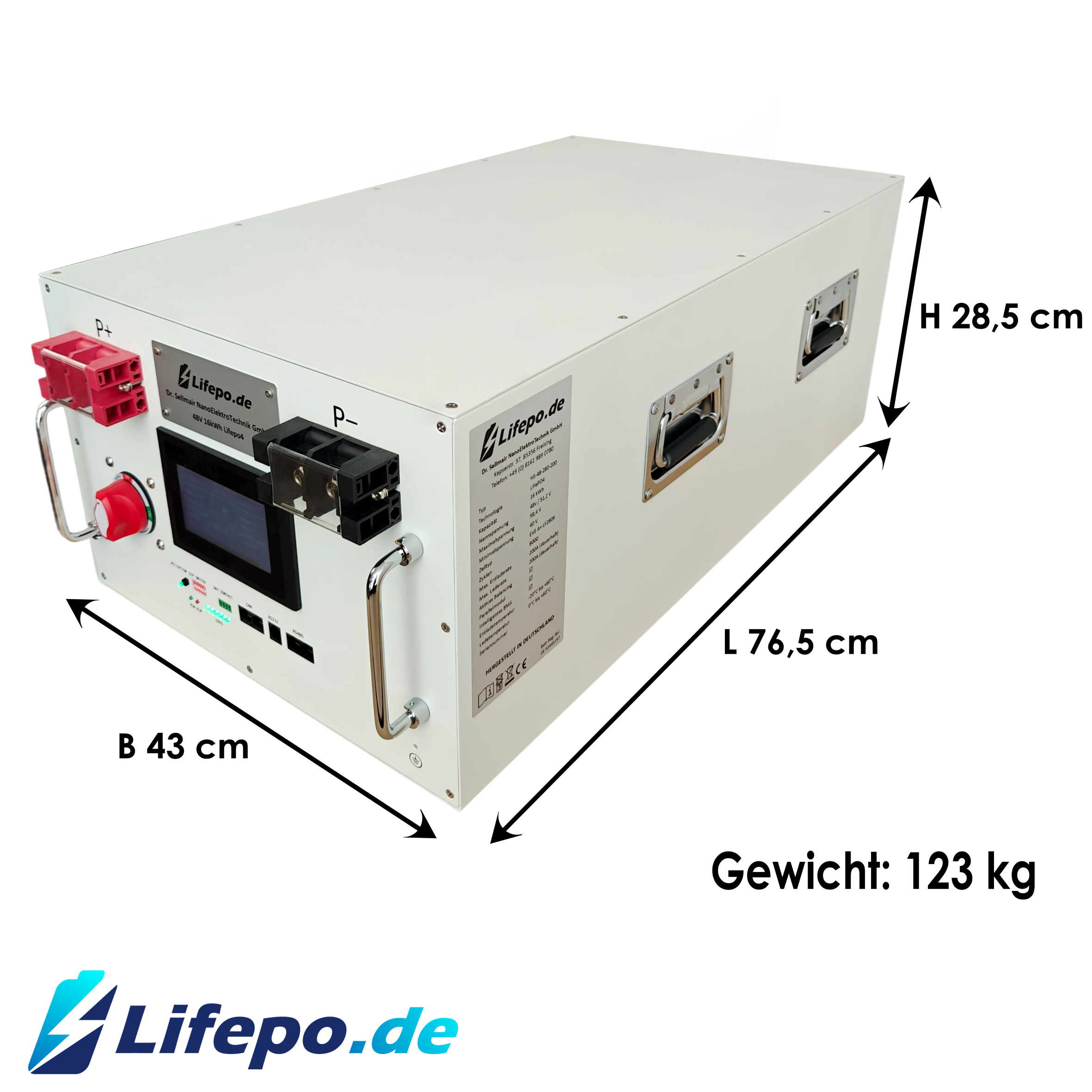 LIFEPO4 16KWH 48V battery (HS-48-280-200)