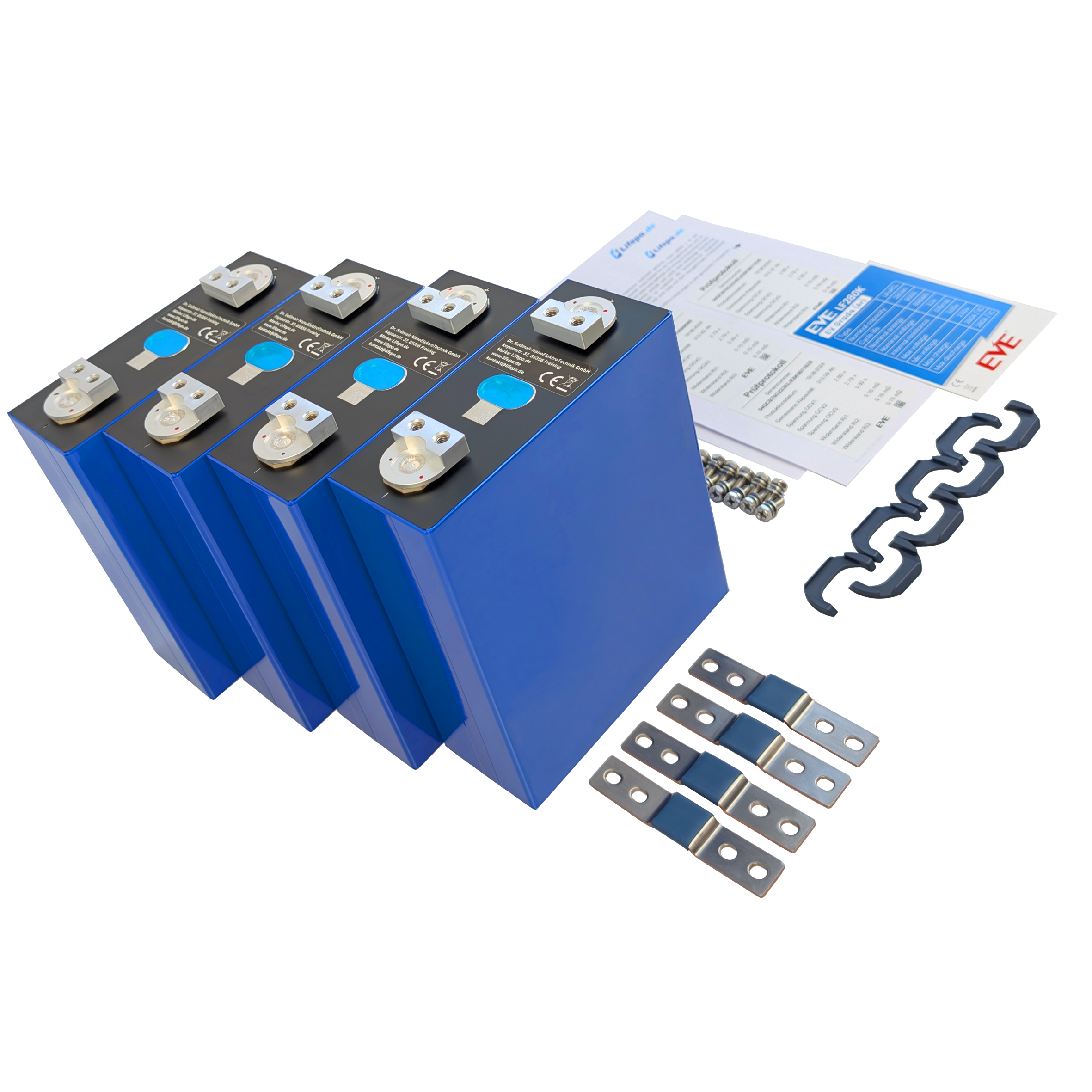 0% MwSt 12V 280Ah - EVE - EV Grade (A+) - 4000Wh - 8000 Zyklen - Lifepo4 Zellen