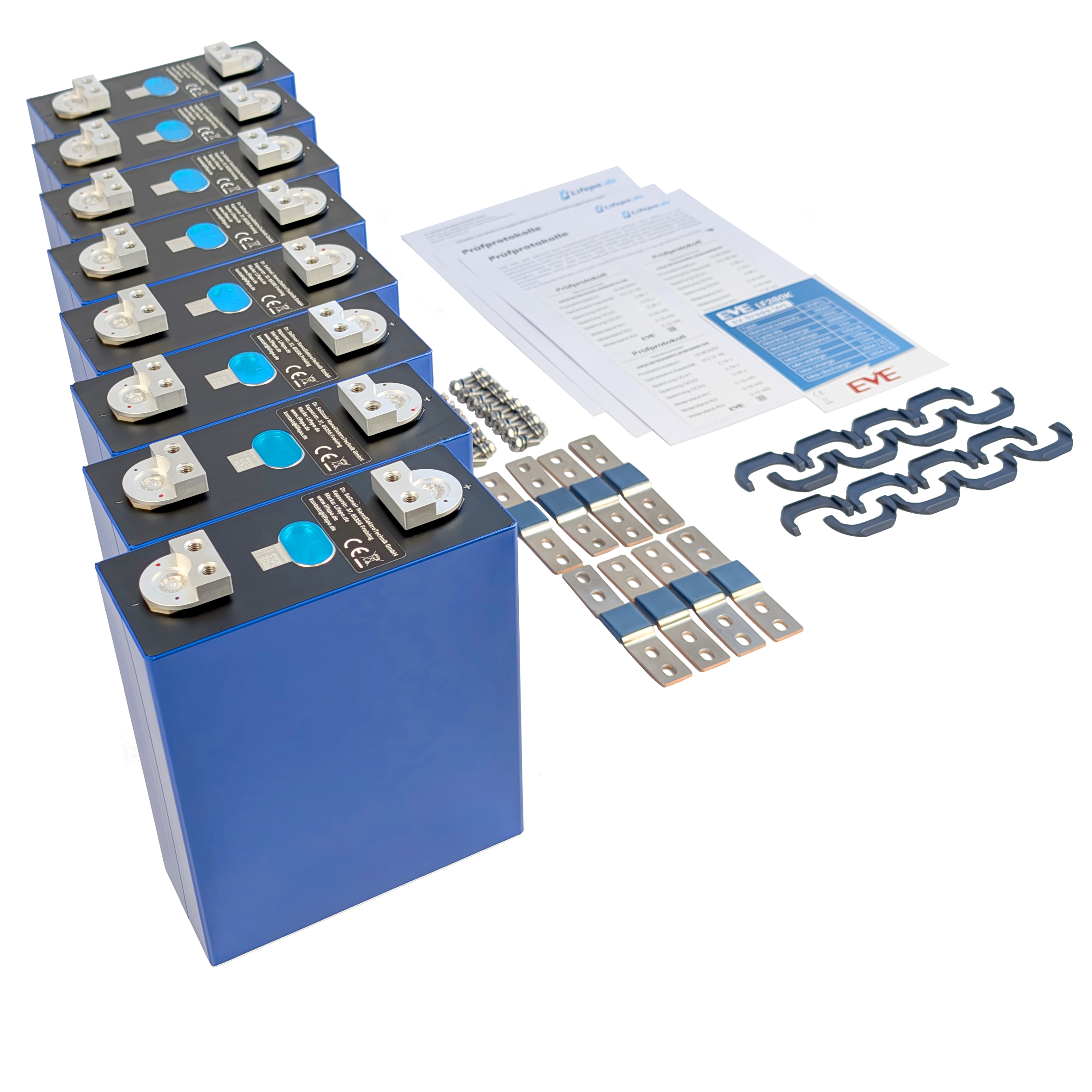 0% MwSt 24V 280Ah - EVE - EV Grade (A+) - 8000Wh - 8000 Zyklen - Lifepo4 Zellen