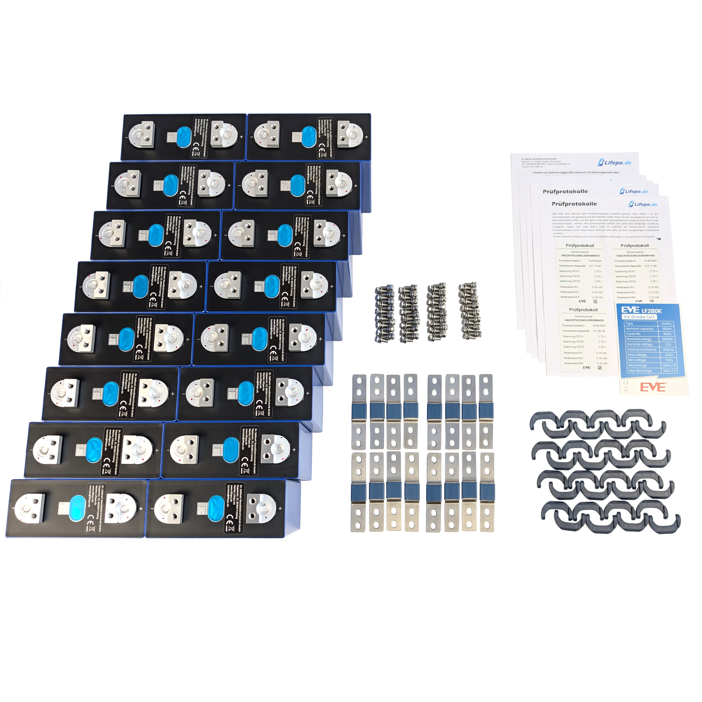 0% MwSt 48v 280Ah - EVE - EV Grade (A+) - 16000Wh - 8000 Zyklen - Lifepo4 Zellen