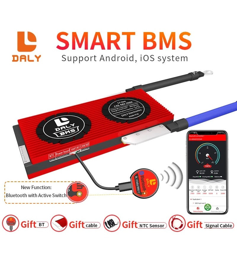 0% MwSt Daly Smart BMS - 12v 200A - 2560W - Bluetooth - kostenlose App