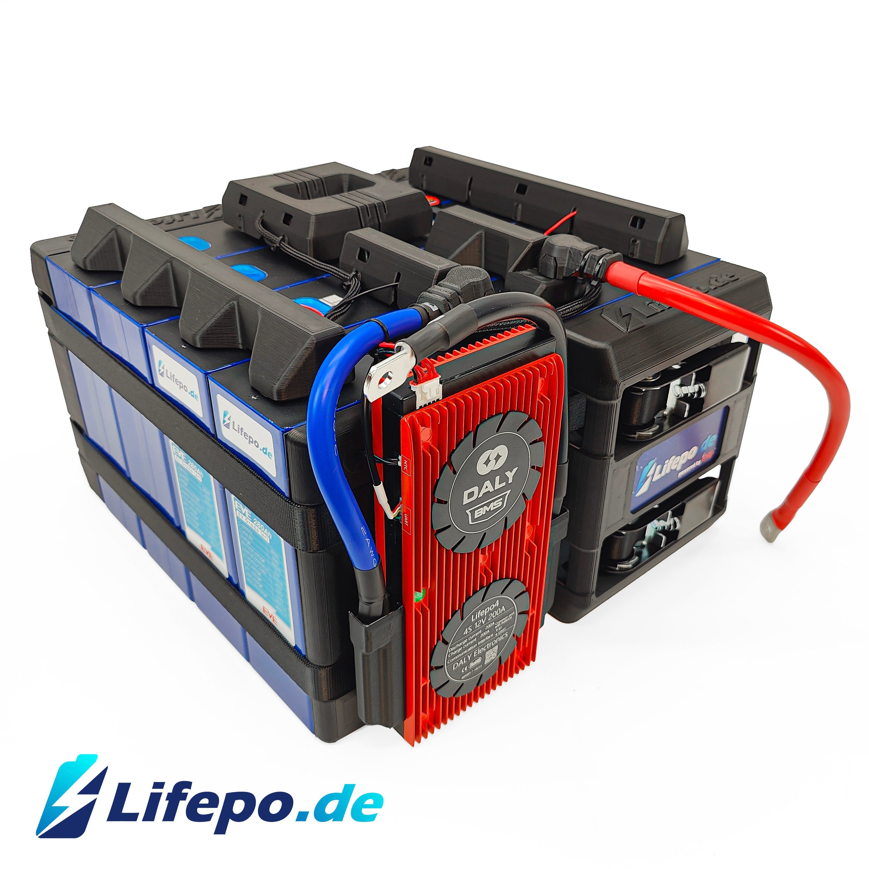 0% VAT 12v 560Ah Lifepo4 battery system with EVE Grade A+ 7.6kWh double row