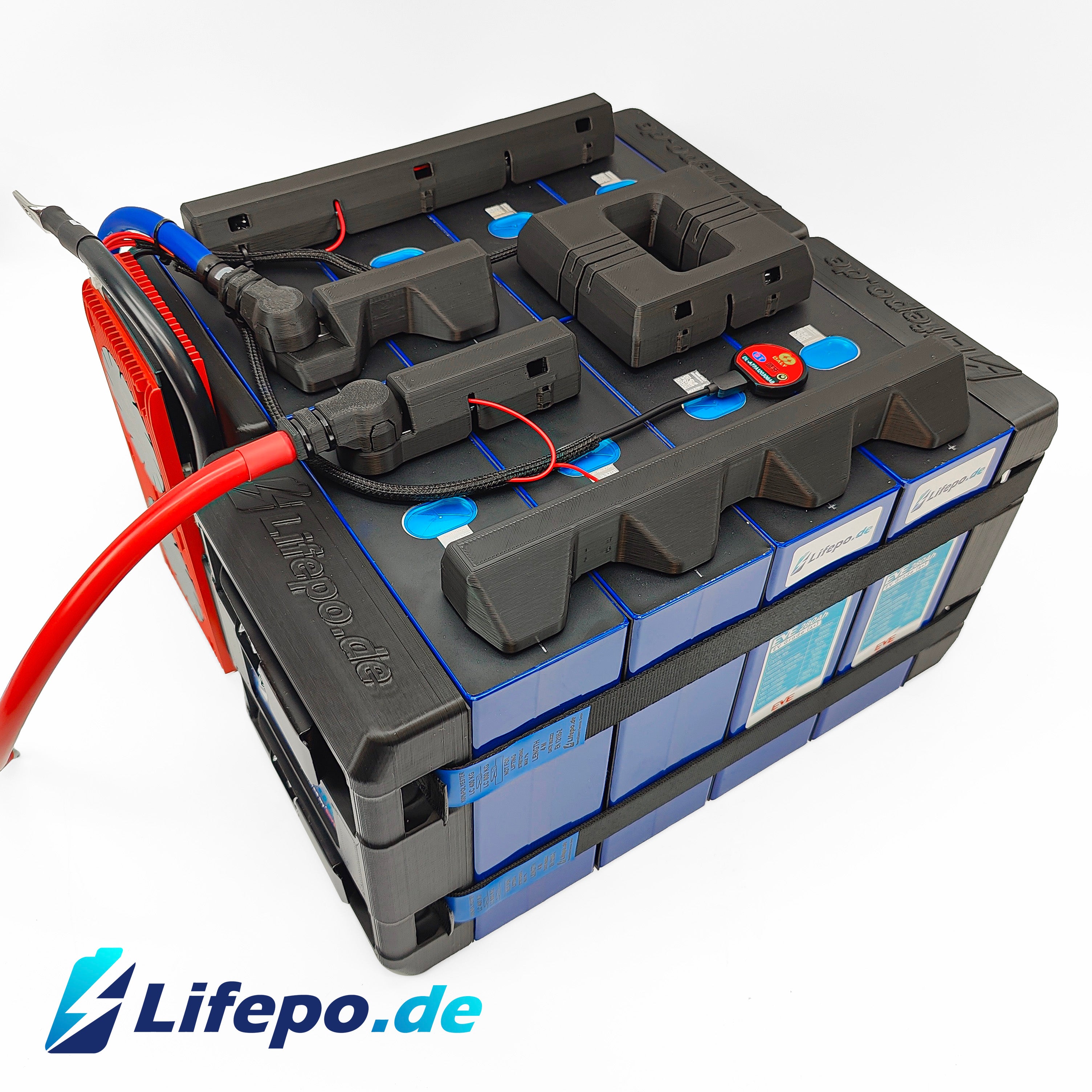 12v 560Ah Lifepo4 battery system with EVE Grade A+ 7.6kWh - double row