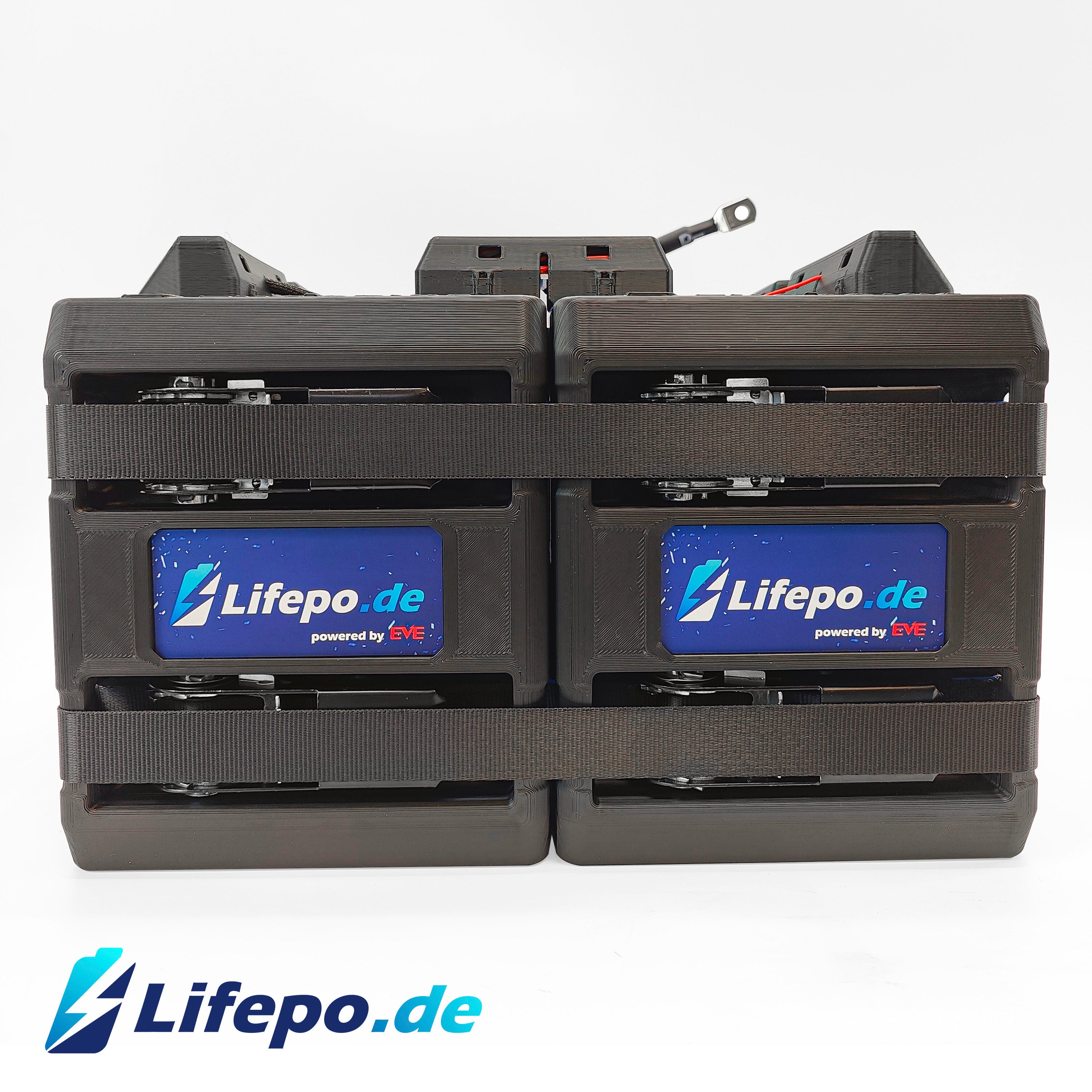 24v 280Ah Lifepo4 battery system with EVE Grade A+ 7.6kWh - double row